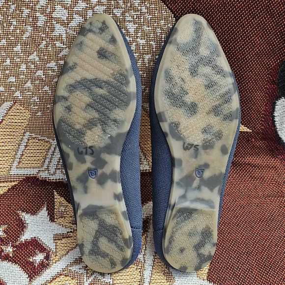 Rothy's Almond Toe Demi Flats Mules Navy Women's Size 7 Shoes Loafers Rothys - Picture 12 of 13